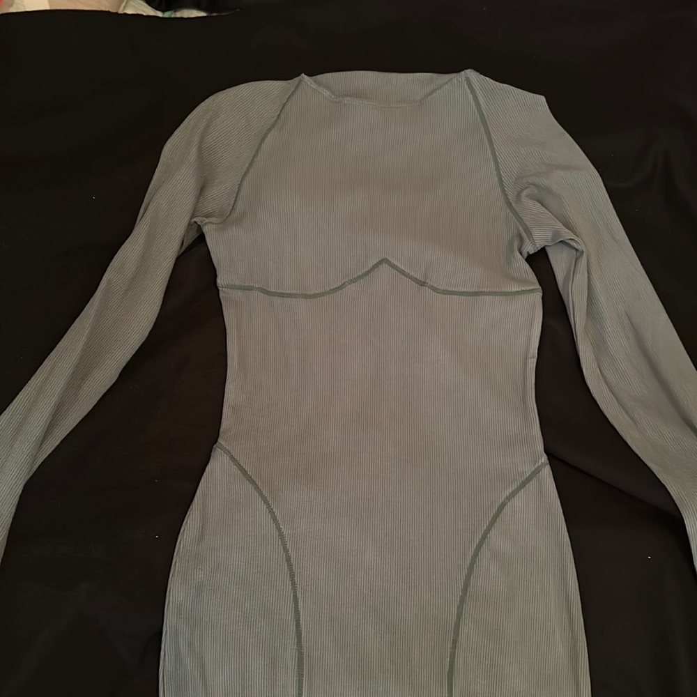 Green bodycon dress. Medium. JLux Label. Ribbed. Boutique. Never Worn. New
